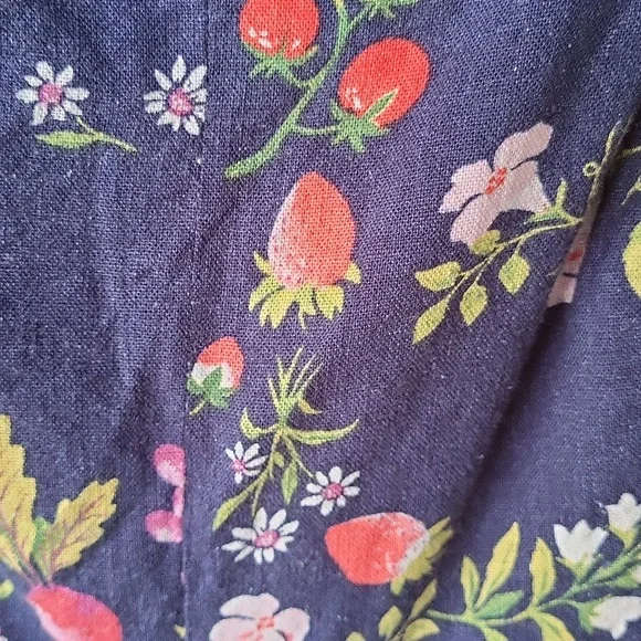 🍓 Fit And Flare Linen Blend Fruit & Veggie Dress 🫛 - Picture 2 of 11